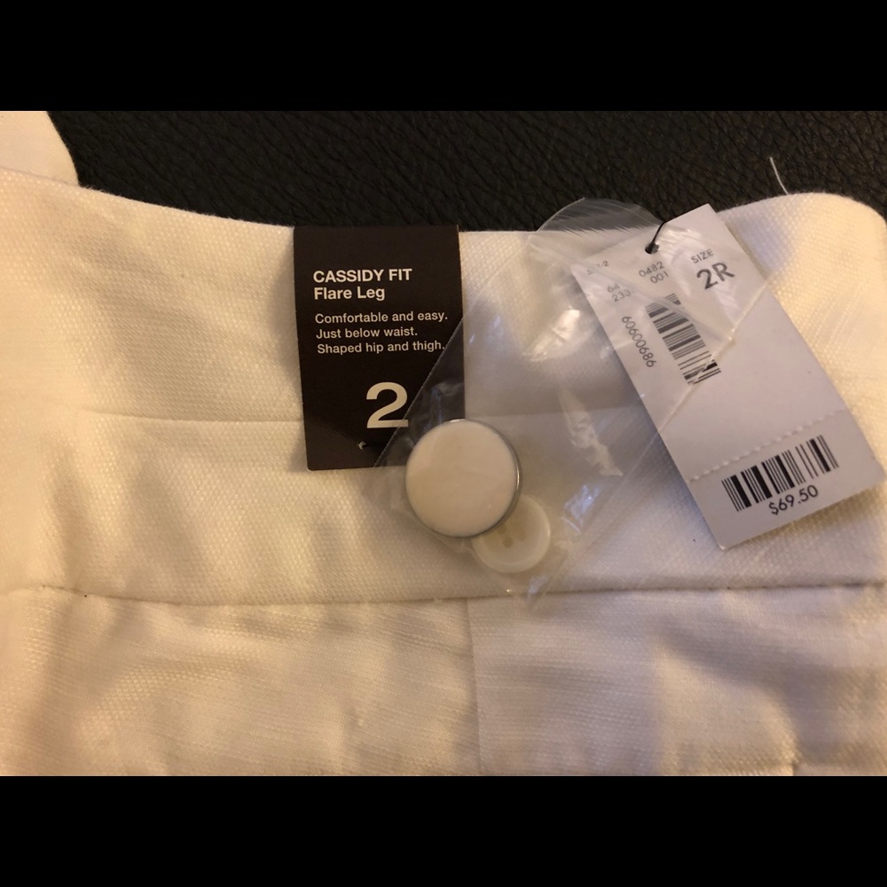 NWT: white linen dress pants - Picture 4 of 7